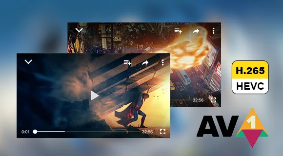 Padrões de decodificação H.265 e AV1